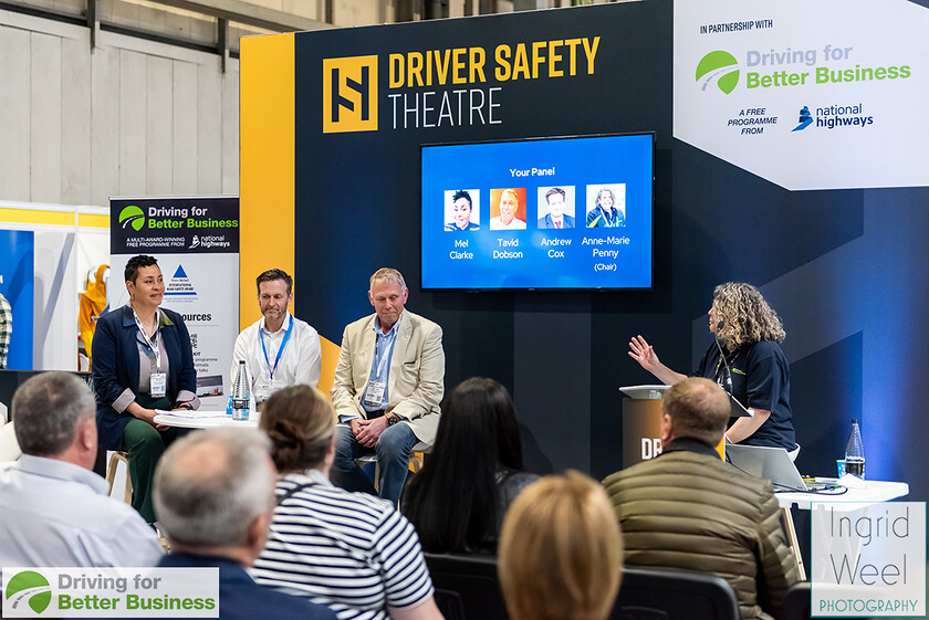 IWP6345 
 Driver Safety Theatre at The Health and Safety Exhibition 
 Keywords: Ingrid Weel Photography, Surrey Photographer, Corporate Photography, Corporate Events, Event Photography, Expo, Exhibitions, Awards Ceremonies, Conferences, DFBB, Driving for Better Business, Highways England, NEC, Health & Safety Exhibition 2024, Policy Builder Launch