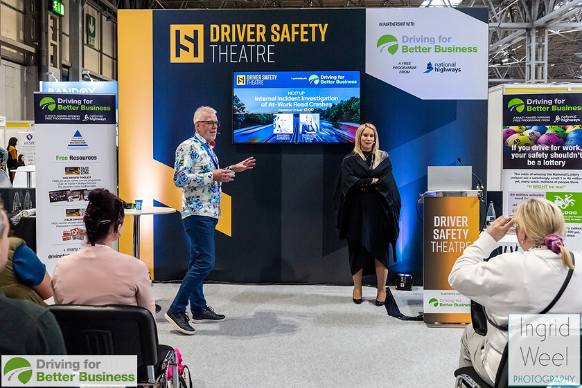 IWP6750 
 Driver Safety Theatre at The Health and Safety Exhibition 
 Keywords: Ingrid Weel Photography, Surrey Photographer, Corporate Photography, Corporate Events, Event Photography, Expo, Exhibitions, Awards Ceremonies, Conferences, DFBB, Driving for Better Business, Highways England, NEC, Health & Safety Exhibition 2024, Policy Builder Launch