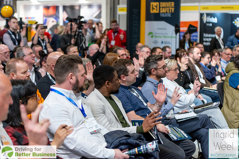 IWM0657 
 Driver Safety Theatre at The Health and Safety Exhibition 
 Keywords: Ingrid Weel Photography, Surrey Photographer, Corporate Photography, Corporate Events, Event Photography, Expo, Exhibitions, Awards Ceremonies, Conferences, DFBB, Driving for Better Business, Highways England, NEC, Health & Safety Exhibition 2024, Policy Builder Launch