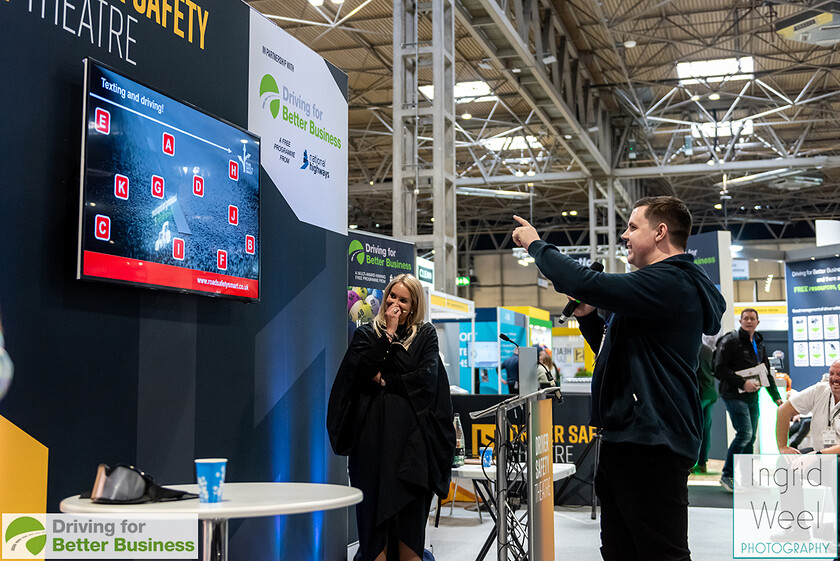 IWP6799 
 Driver Safety Theatre at The Health and Safety Exhibition 
 Keywords: Ingrid Weel Photography, Surrey Photographer, Corporate Photography, Corporate Events, Event Photography, Expo, Exhibitions, Awards Ceremonies, Conferences, DFBB, Driving for Better Business, Highways England, NEC, Health & Safety Exhibition 2024, Policy Builder Launch