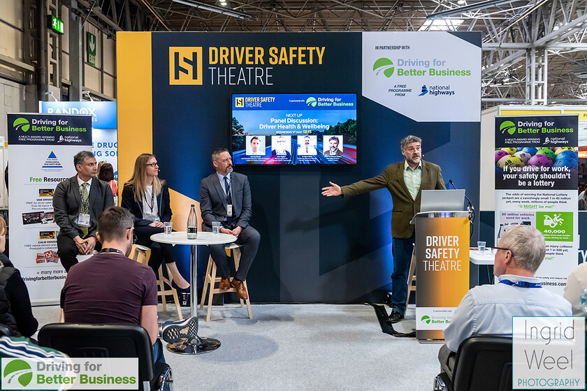 IWP6229 
 Driver Safety Theatre at The Health and Safety Exhibition 
 Keywords: Ingrid Weel Photography, Surrey Photographer, Corporate Photography, Corporate Events, Event Photography, Expo, Exhibitions, Awards Ceremonies, Conferences, DFBB, Driving for Better Business, Highways England, NEC, Health & Safety Exhibition 2024, Policy Builder Launch