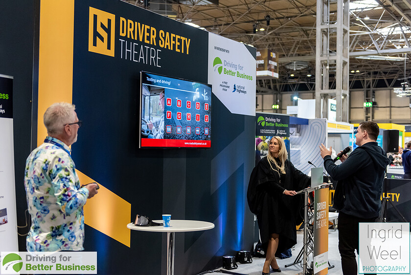 IWP6793 
 Driver Safety Theatre at The Health and Safety Exhibition 
 Keywords: Ingrid Weel Photography, Surrey Photographer, Corporate Photography, Corporate Events, Event Photography, Expo, Exhibitions, Awards Ceremonies, Conferences, DFBB, Driving for Better Business, Highways England, NEC, Health & Safety Exhibition 2024, Policy Builder Launch