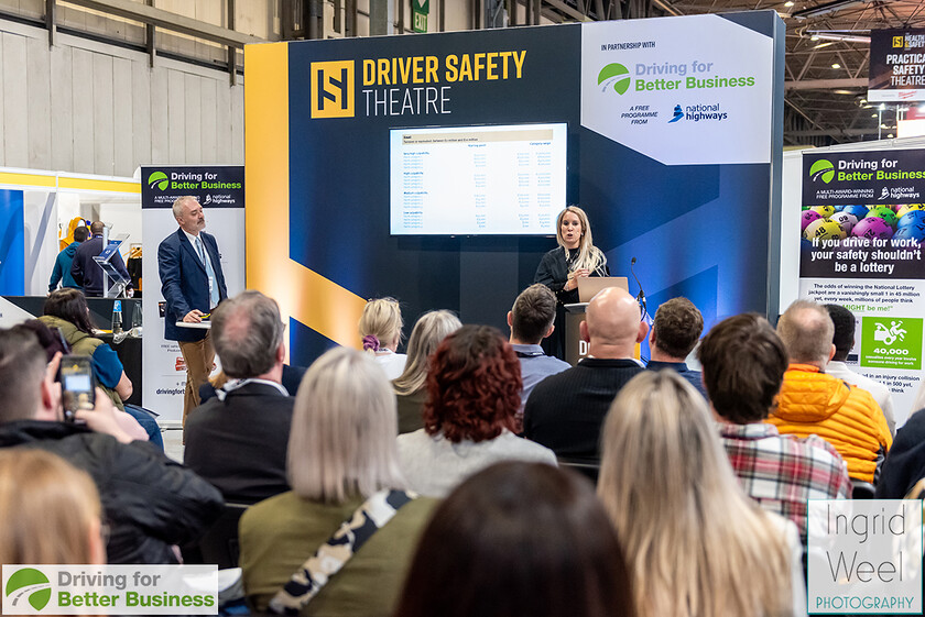 IWP6637 
 Driver Safety Theatre at The Health and Safety Exhibition 
 Keywords: Ingrid Weel Photography, Surrey Photographer, Corporate Photography, Corporate Events, Event Photography, Expo, Exhibitions, Awards Ceremonies, Conferences, DFBB, Driving for Better Business, Highways England, NEC, Health & Safety Exhibition 2024, Policy Builder Launch