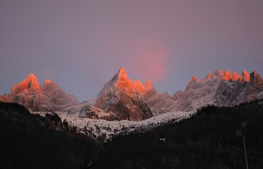 CHAMONIX SUNSET 1 
 CHAMONIX; FRANCE; SKI RESORT; MOUNTAINS;