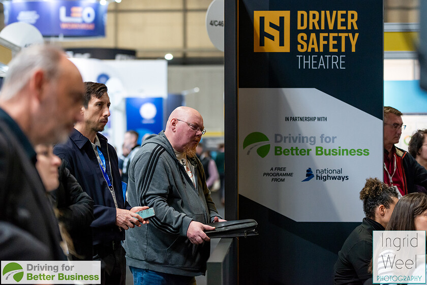 IWM0692 
 Driver Safety Theatre at The Health and Safety Exhibition 
 Keywords: Ingrid Weel Photography, Surrey Photographer, Corporate Photography, Corporate Events, Event Photography, Expo, Exhibitions, Awards Ceremonies, Conferences, DFBB, Driving for Better Business, Highways England, NEC, Health & Safety Exhibition 2024, Policy Builder Launch